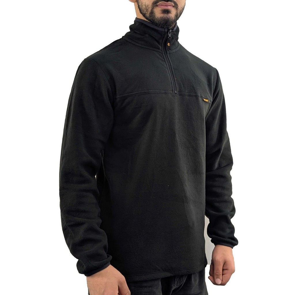 Mens Site Black Anti-Pill Fleece Lightweight  Zip Up Warm Pullover Top