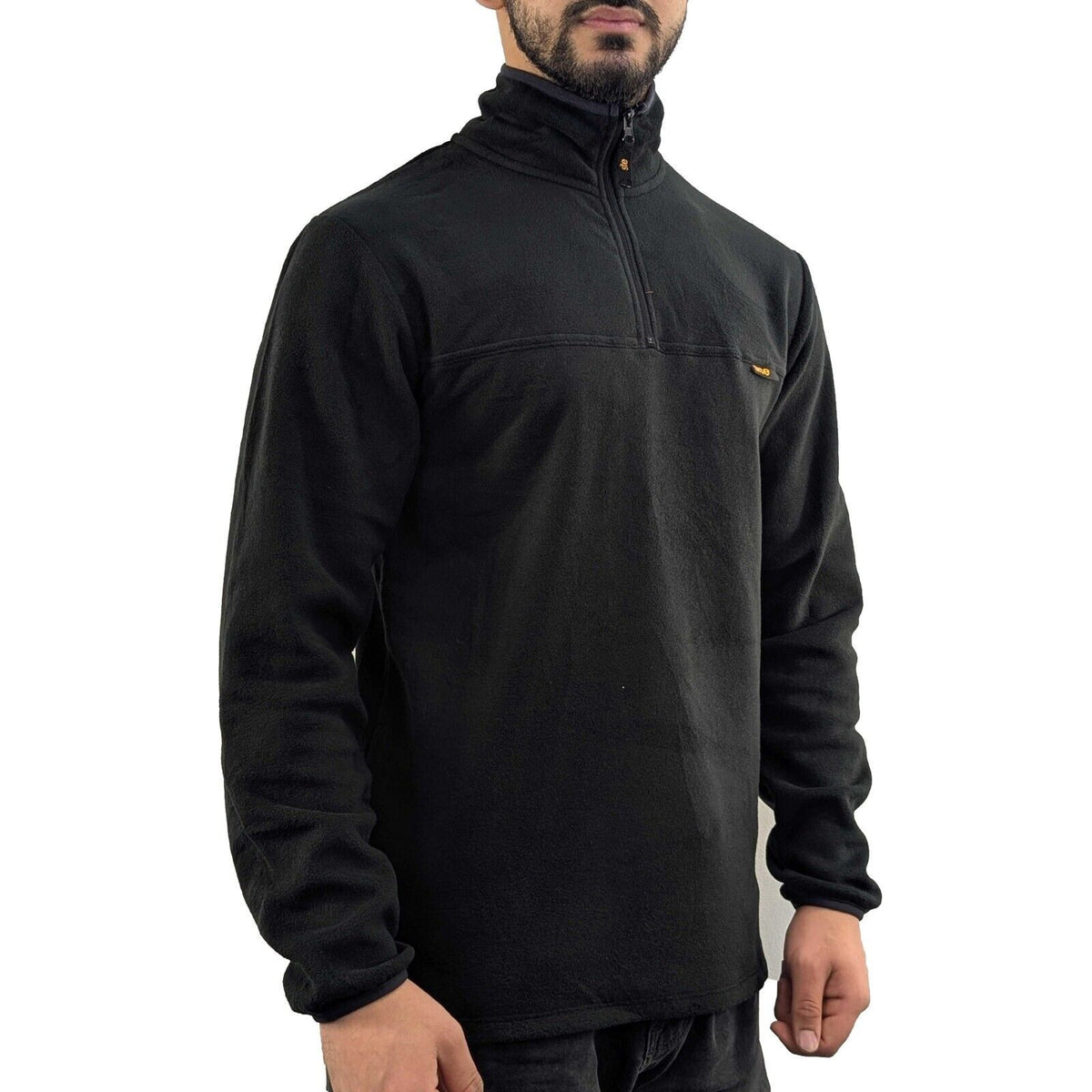 Mens Site Black Anti-Pill Fleece Lightweight  Zip Up Warm Pullover Top