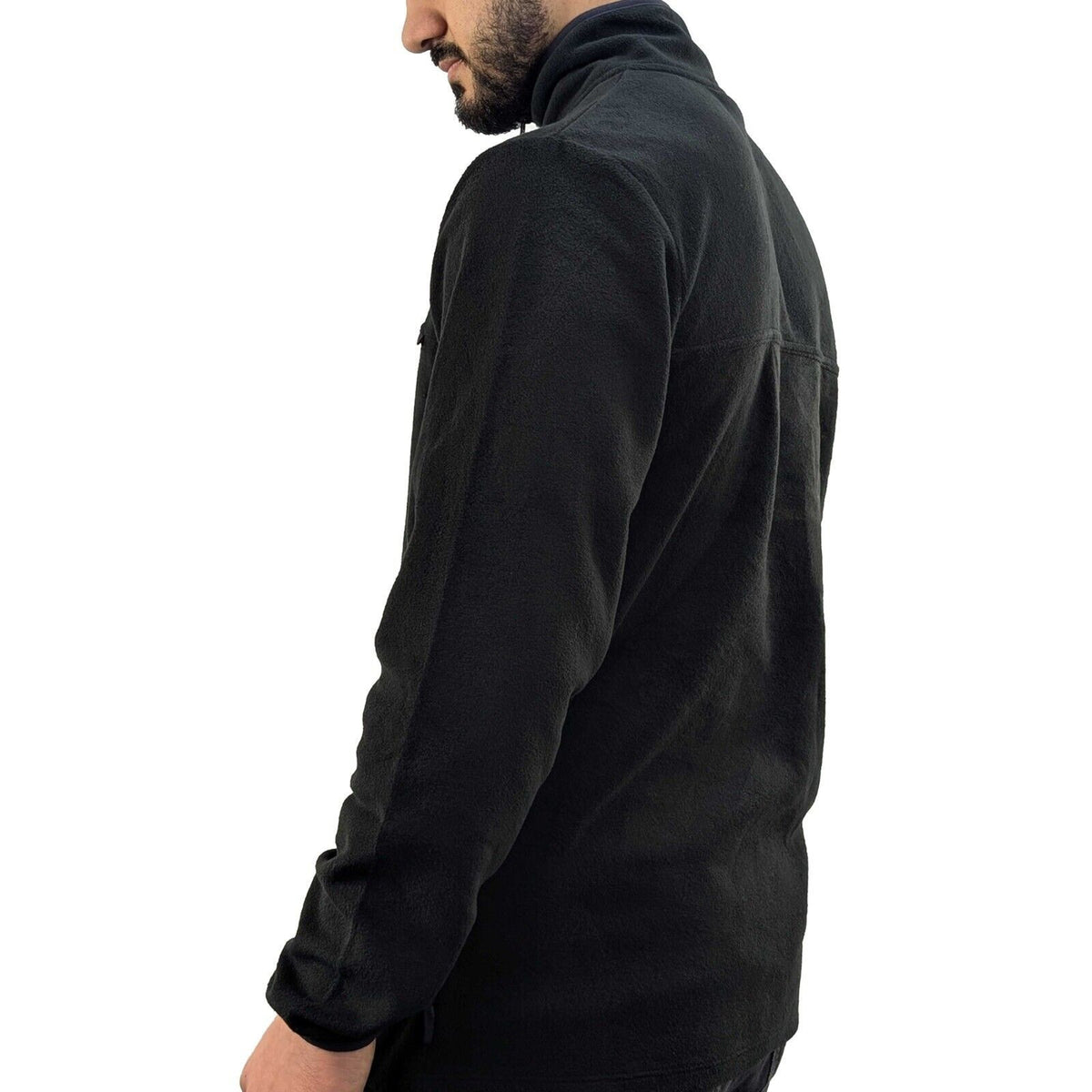 Mens Site Black Anti-Pill Fleece Lightweight  Zip Up Warm Pullover Top