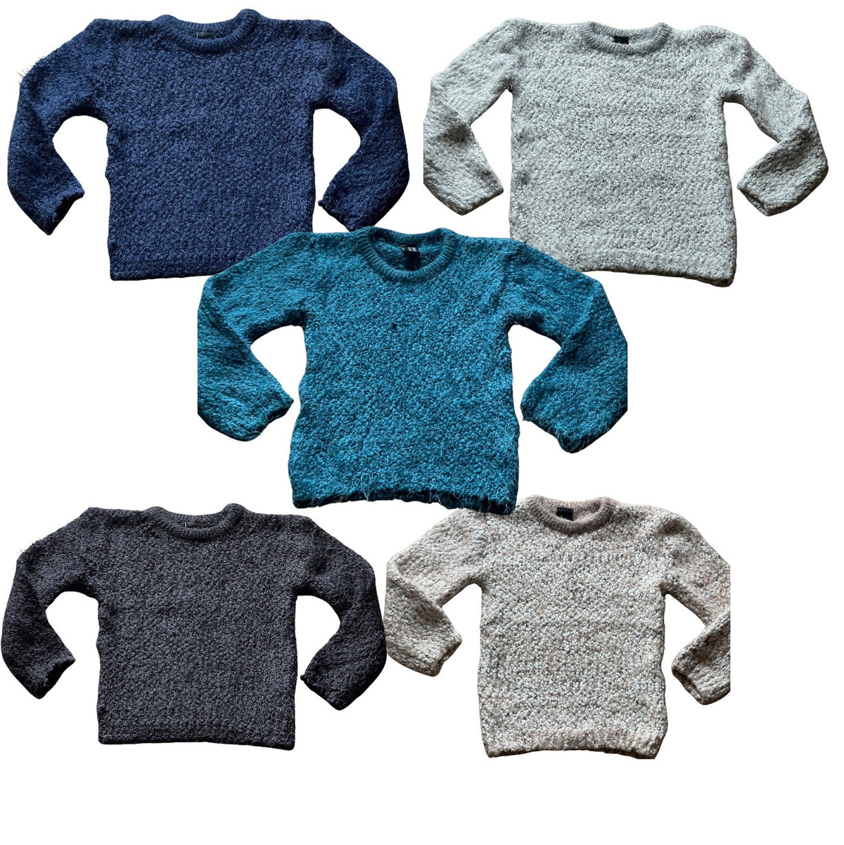 Girls Soft Textured Bubble Tight Knitted Warm Jumpers