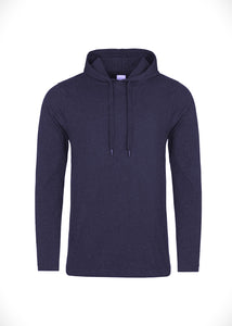 Mens Cotton Long Sleeve Slim Fit Hooded T-shirt