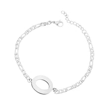 Load image into Gallery viewer, Ladies Girls Silver Stainless Steel Titatnium Single Letter Initial Bracelets
