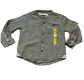 Boys Toddlers Khaki Cotton Stand Collar Button Long Sleeve Shirts