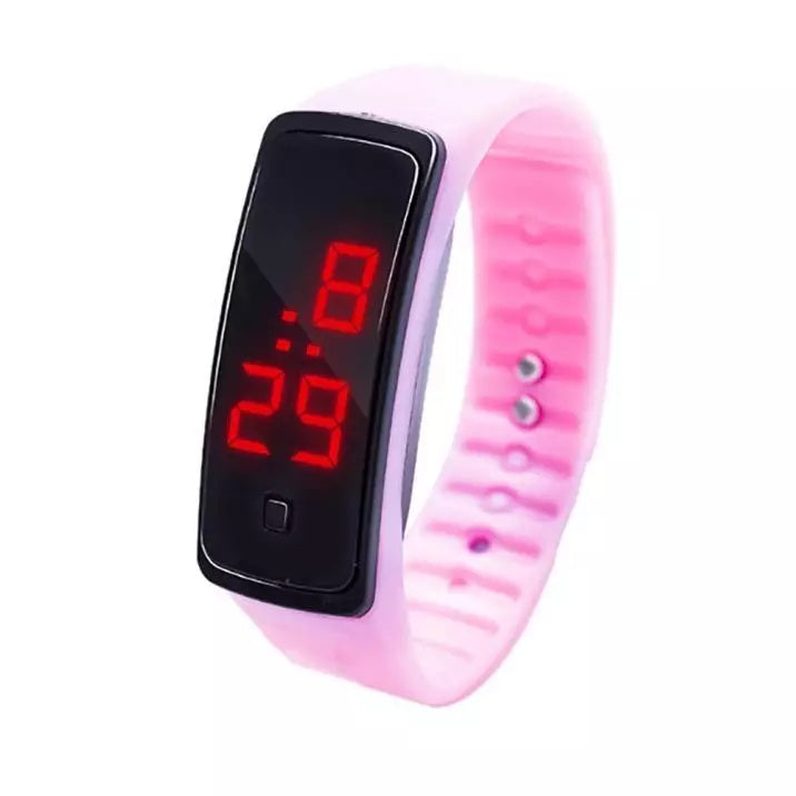Kids Childrens LED Digital Font Screen Display Sports Waterproof Wrist Watch