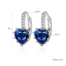 Load image into Gallery viewer, Ladies Girls Cute Silver Sterling Crystal Huggie Hoop Earrings
