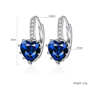 Ladies Girls Cute Silver Sterling Crystal Huggie Hoop Earrings
