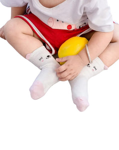 Girls Toddlers Pink Dot Stripe Bunny Carrot Character Print Soft 5PK Ankle Socks