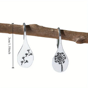 Ladies 925 Sterling Silver Flower Dandelion Shape Hook Earrings