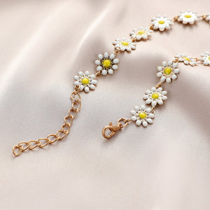 Ladies Cute White Sweet Daisy Sunshine Flower Bracelets