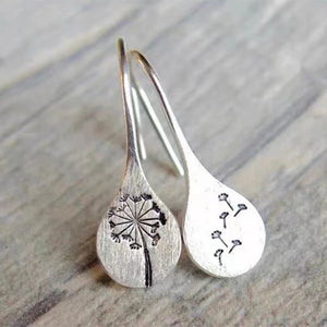 Ladies 925 Sterling Silver Flower Dandelion Shape Hook Earrings