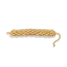 Load image into Gallery viewer, Ladies Gold Chunky Thick Oval Interlink Weave Chain Bracelets
