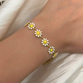 Ladies Cute White Sweet Daisy Sunshine Flower Bracelets