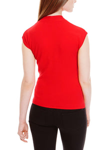 Ladies High Neck Cap Sleeve Soft Knitted Jumper