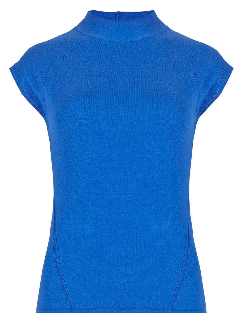 Ladies High Neck Cap Sleeve Soft Knitted Jumper