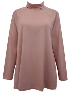 Ladies J.Jill Antique-Rose Cotton Blend Turtle Neck Top