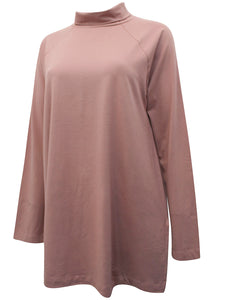 Ladies J.Jill Antique-Rose Cotton Blend Turtle Neck Top