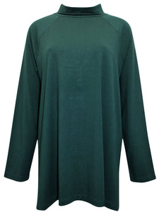 Ladies J.Jill Dark Green Cotton Blend Turtle Neck Top