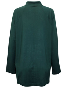 Ladies J.Jill Dark Green Cotton Blend Turtle Neck Top