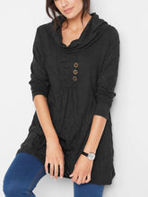 Load image into Gallery viewer, Ladies BPC Cowl Neck Crushed Crinkle Effect Long Sleeve Tunic Tops
