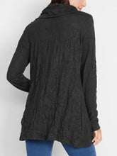 Load image into Gallery viewer, Ladies BPC Cowl Neck Crushed Crinkle Effect Long Sleeve Tunic Tops
