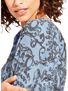 Ladies Floral Gypsy Relax Fit Long Sleeve Tunic Tops