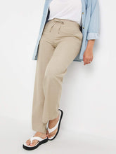 Load image into Gallery viewer, Ladies Capsule Stone Wide Leg Linen Blend Back Elasticated Waist Trousers
