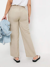 Load image into Gallery viewer, Ladies Capsule Stone Wide Leg Linen Blend Back Elasticated Waist Trousers
