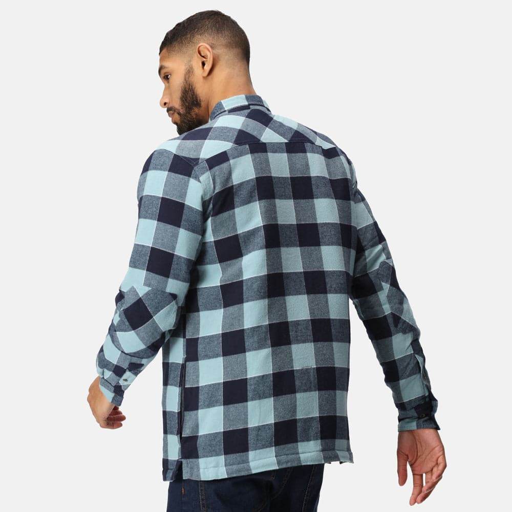 Mens Regatta Shelford Durable Padded Check Workwear Casual Durable Shirt Jacket