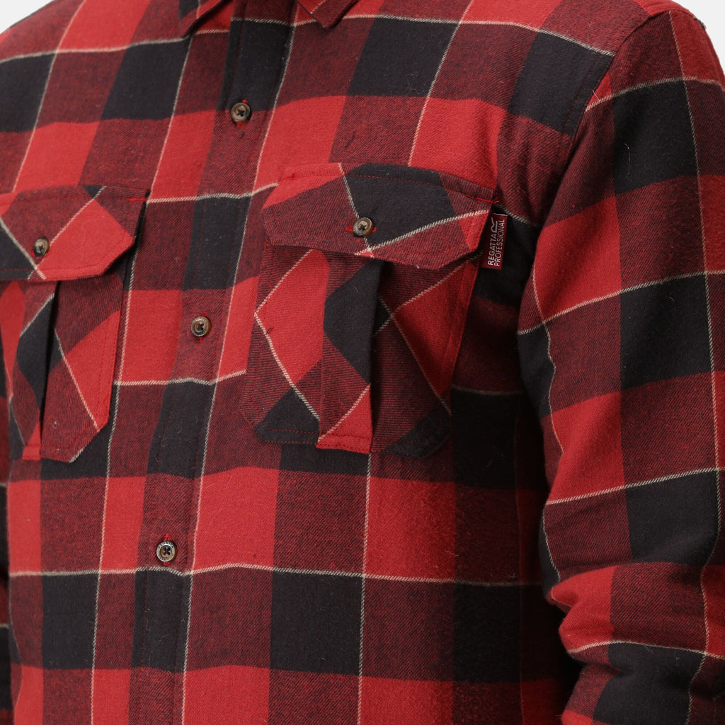 Mens Regatta Shelford Durable Padded Check Workwear Casual Durable Shirt Jacket