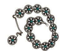 Load image into Gallery viewer, Ladies Vintage Bronze Round Metal Bead Centre Link Adjustable Buckle Waist Belts
