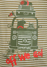 Load image into Gallery viewer, Boys Baby Toddlers Khaki Off We Go camper print Stripe Cotton Shorts Pyjamas
