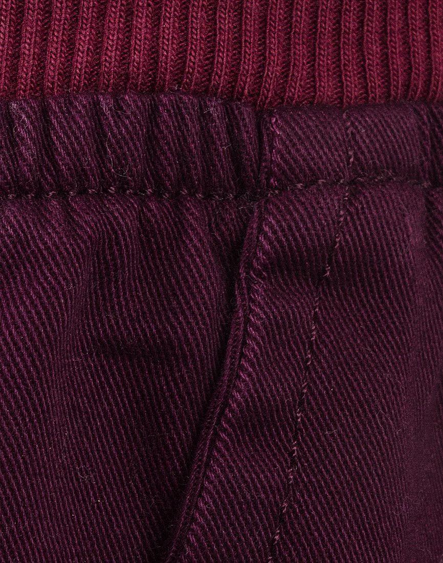 Boys Burgundy Cotton Ribbed Elastic Waist Drawstring Pull-On Shorts
