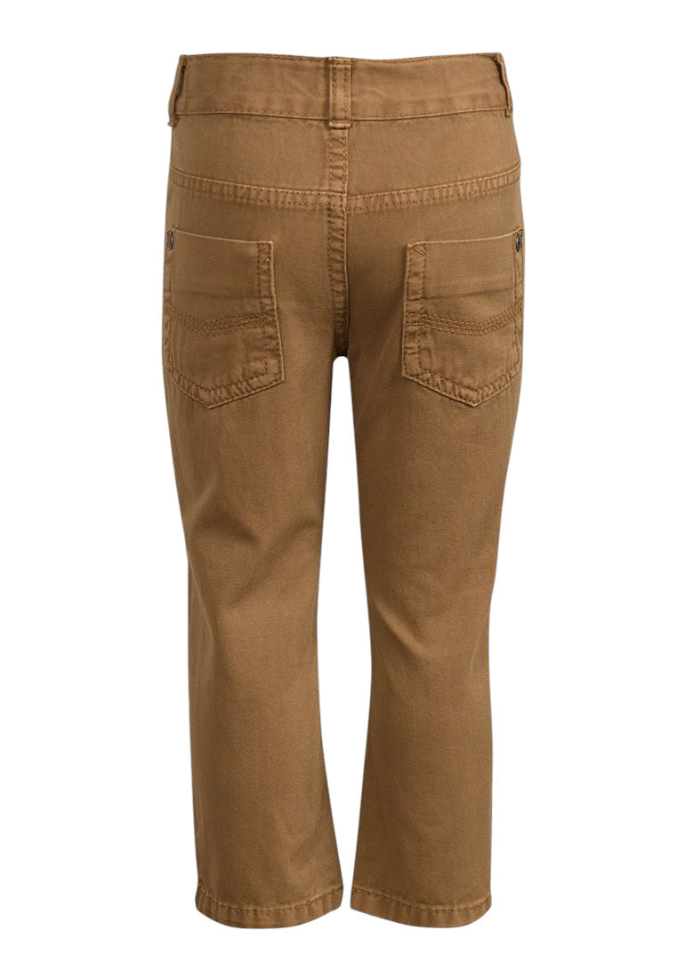 Boys Life & Legend Tan Cotton Adjustable Waistband Trousers