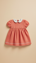 Vibrant Coral Cotton Dress for Kids