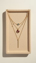 Gold-Tone Layered Necklace with Ceramic Tray