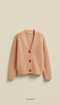 Knit Cardigan in Apricot Cream