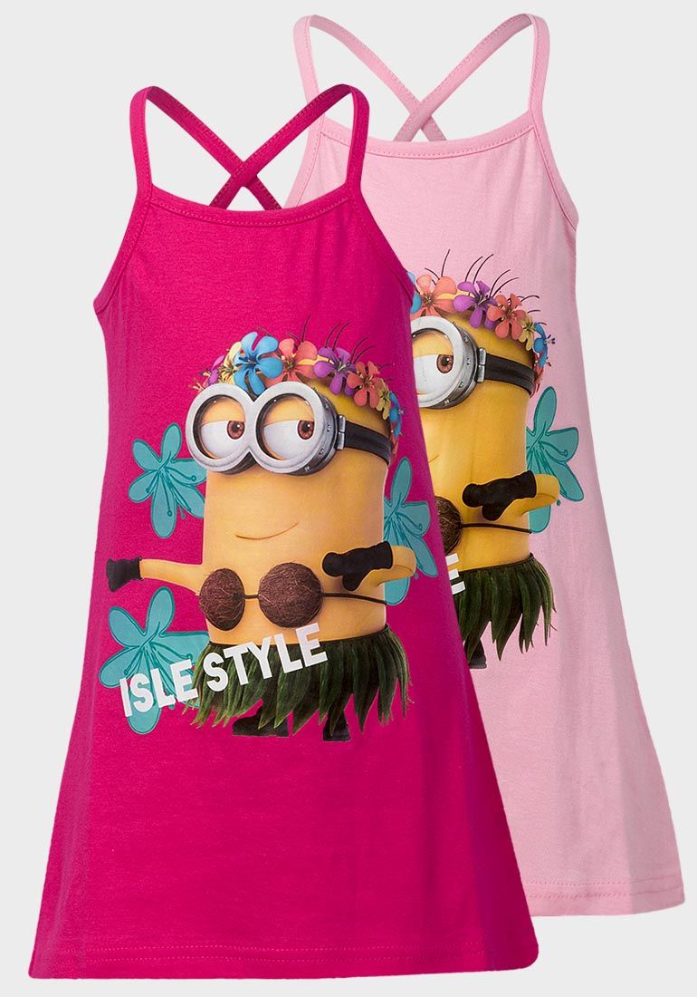 Girls Minions Official Merchandise Despicable Me Cotton Cross Strap Summer Dress