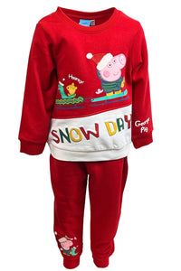 Girls Peppa Pig Red Snow Day Tracksuit Set