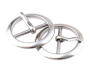 Silver 4 Pieces 64mm Round Single Prong Buckle Pin Centre Bar Buckles for Belts
