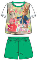 Girls Official Peter Rabbit Green Multi Top & Shorts Pyjamas