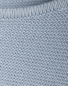Ladies Sky Blue Textured Soft Knitted Long Sleeve Jumpers