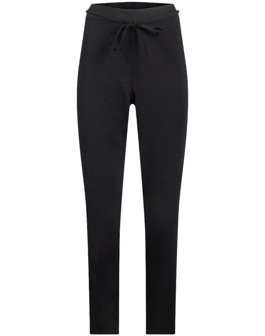Ladies Black Tampered Jogger Style Trousers