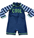 Boys Toddlers Navy & White Cool Print Sunsafe UV40+ One Piece Swim Suit