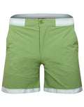 Mens Apple Green Stripe Trim Swimming Shorts