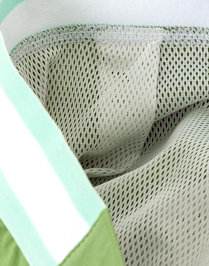 Mens Apple Green Stripe Trim Swimming Shorts