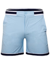 Load image into Gallery viewer, Mens Sky Blue Stripe Trim Swimming Shorts
