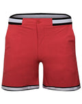 Mens Red Stripe Trim Swimming Shorts