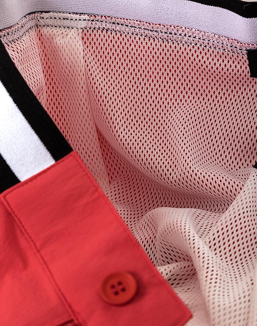 Mens Red Stripe Trim Swimming Shorts