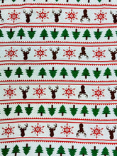 Load image into Gallery viewer, Adults Unisex White Red Tree Reindeer &amp; Snowflakes Print Christmas Pyjamas Sets
