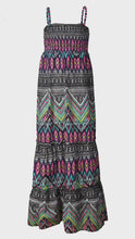 Load and play video in Gallery viewer, Girls Abstract Sleeveless Cotton Rich Strappy Maxi Dress
